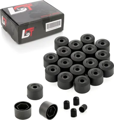 Produktbild von 20x Radschrauben Abdeckkappen Set 17 mm schwarz für SAAB VOLVO OPEL VAUXHALL
