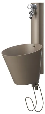 Immagine prodotto di Fontana a Parete da Giardino con doppio Rubinetto 49x23x26,6 cm Belfer 42/PRS Tortora