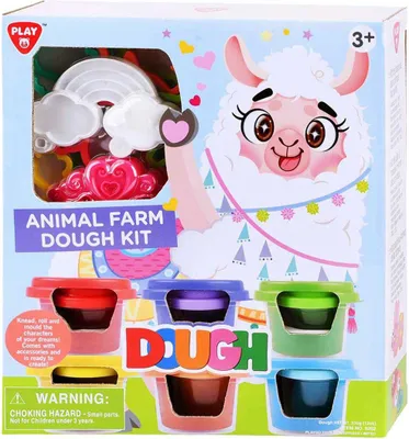 Produktbild von Playgo Knetset Bauernhoftiere Spielset - 6 bunte Knetdosen