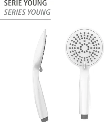 Zdjęcie produktu dla WENKO Głowica prysznicowa YOUNG biała Ø 11 cm Prysznic ręczny Uniwersalny Spa Wellness