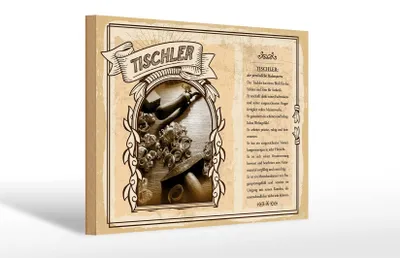 Produktbild von Holzschild Berufe Tischlerexperte Menschenkenner 30x20cm