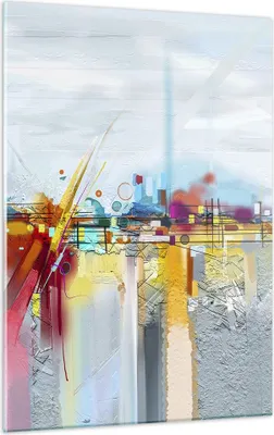 Produktbild von Bilder auf glas - Einteilig - Abstraktion modern - 50x70cm - Glasbilder - Wandbilder - Bilder - zum Aufhängen bereit - Wanddekoration aus Glas - Glas Bilder - Wandbild auf Glas - GPA50x70-4028
