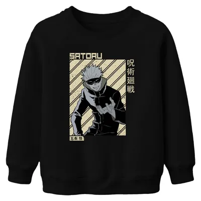 Zdjęcie produktu dla Satoru Gojo Jujutsu Kaisen Anime Aesthetics Fan Gift Manga Uni  Bluza dziecięca, czarny, 104