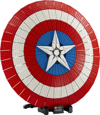 Immagine prodotto di LEGO Marvel Captain Americas Shield Set 76262 - Kit di modellini dei Vendicatori con minifigure e martello di Thor, per i fan della Marvel