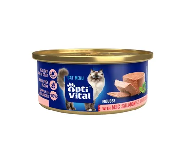 Zdjęcie produktu dla OPTIVITAL Mus z łososiem - mokra karma dla kotów - 85 g