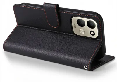 Immagine prodotto di Custodia portafoglio per Xiaomi Redmi 17, colore nero, con protezione RFID, laccetto da polso e funzione stand