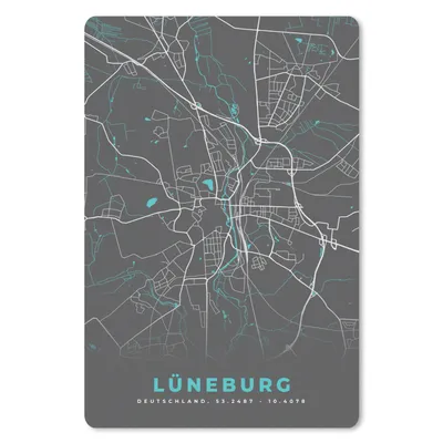 Produktbild von MuchoWow® Mauspad Mousepad Blau - Deutschland - Karte - Stadtplan - Lüneburg 40x60 cm - Mousepads - Maus Mat - Pad - Mausunterlage - Schreibtisch Accesoire