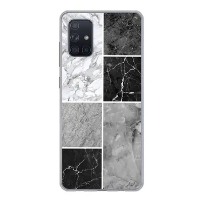 Produktbild von MuchoWow® Handyhülle Schutzhülle Hülle für Samsung Galaxy A51 5G Marmor - Schwarz - Weiß Silikon Softcase Handy Hülle - Abbildung