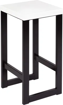 Produktbild von Spec-Wood, Hocker Holz LOFT, Barhocker Holz, Blumenhocker Holz mit Metallgestell, Duschhocker Modern, Küchenhocker, Barstühle, Tresenhocker, Sitzhocker 30x30x62 cm