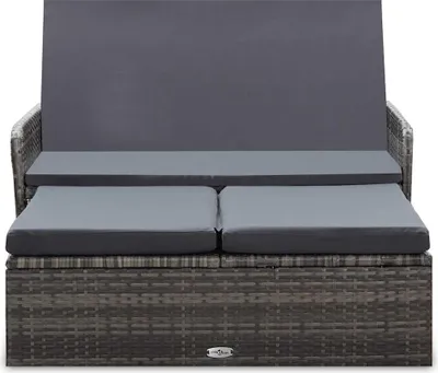 Obrázek produktu pro vidaXL 2dílná zahradní lehátková souprava s polštáři Poly Rattan Grey