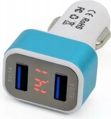 Zdjęcie produktu dla Ładowarka samochodowa 2x USB + woltomierz JAKOŚĆ