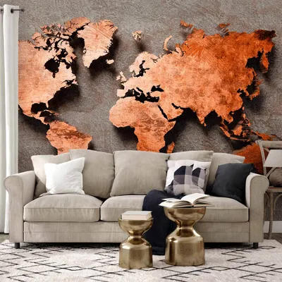 Produktbild von Vlies Fototapete - Copper Map 300x210 cm Karten k-A-0466-a-a