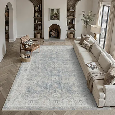Obrázok produktu pre Koberec do obývačky, 300x400 cm, modrá, krátky vlas, umývateľný, protišmykový, polyester