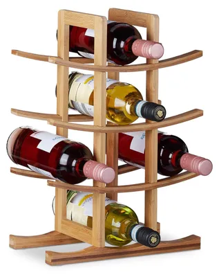 Imagen del producto de Soporte para botellas de vino - Capacidad para 12 botellas - Bambú - 42,5 x 30 x 16 cm