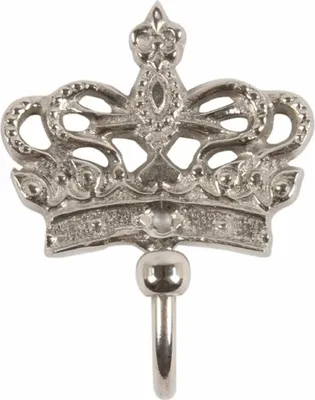Zdjęcie produktu dla Casa Padrino Barock Haczyki na ubrania Krone Silber H. 8 cm - Barock Garderoben Akcesoria