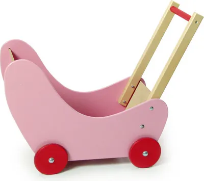 Produktbild von Holzspielzeug Puppenwagen gelb BxLxH 620x310x530mm NEU