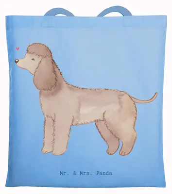 Produktbild von Mr. & Mrs. Panda Schultasche Irish Water Spaniel Lebensretter - Sky Blue - Geschenk, Beutel, Shopping Tasche, Tote Bag, Jutebeutel, Jagdhund, Stoffbeutel