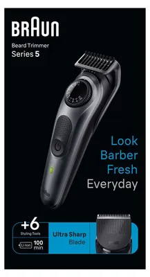 Produktbild von Braun Series 5 BT5450, Rotationstrasierer, Schwarz, Drehregler, Berührung, 0,5 mm, Akku, Lithium-Ion (Li-Ion)