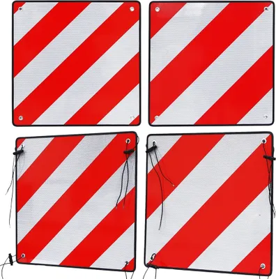 Produktbild von 2in1 Warntafel Spanien UND Italien Aluminium 500mm rot-weiß Heckträger Anhänger