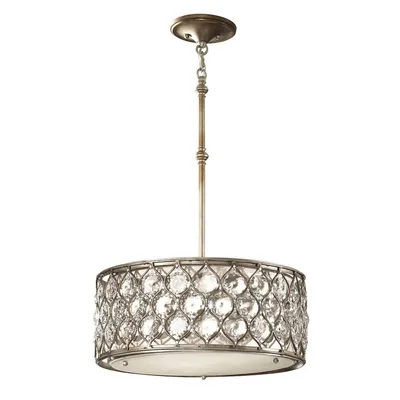 Produktbild von Lucia Zeitgenössische Kronleuchter In Stahl Silber brüniert Kristall 3 Lichter E27