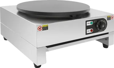 Produktbild von Elektrischer Crêpe-Maker, einstellbare Temperatur, antihaftbeschichtete Oberfläche, Silber