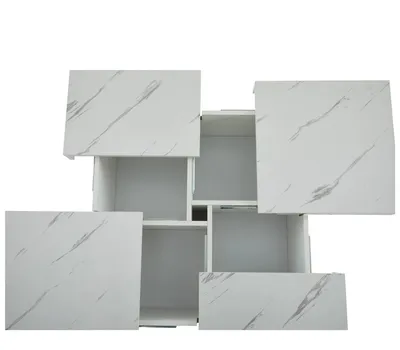 Obrázok produktu pre Konferenčný stolík - Príkonferenčný stolík - Malý stolík - Stolík - Obývačka - 90 cm x 90 cm x 25 cm - Biely