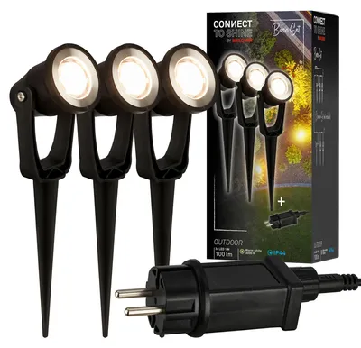 Immagine prodotto di CONNECT TO SHINE Set iniziale Lilis con set di 3 faretti da giardino LED, IP65
