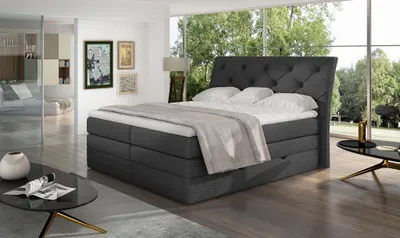 Produktbild von Mirabel Boxspringbett 140 - 180 cm; Grau (Webstoff), Liegefläche:180 x 200 cm