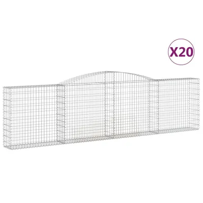 Produktbild von Gabionen mit Hochbogen 20Stk. 400x30x100/120cm Verzinktes Eisen