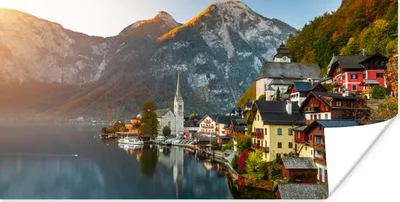 Produktbild von MuchoWow® Poster Stadt an einem See in Österreich 40x20 cm - Poster für die Wand - Poster Schlafzimmer