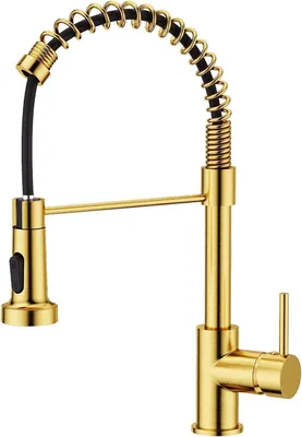 Immagine prodotto di Rubinetto da cucina FORIOUS con doccetta estraibile, oro spazzolato, orientabile a 360°