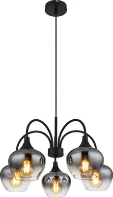 Produktbild von Globo Lighting Hängeleuchte Metall schwarz matt, 5x E27