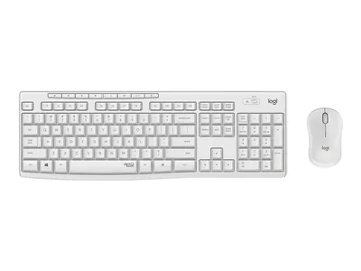 Obrázok produktu pre Logitech MK295 Silent, Plná veľkosť (100 %), Kábel, RF Wireless, QWERTZ, Biela, Obsahuje myš