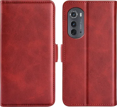 Produktbild von Mobigear Slim Magnet  Motorola Edge (2022) Hülle Klapphülle Geldbörse - Rot