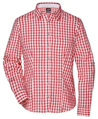 Image de James and Nicholson - Chemise « traditionnelle » pour femmes LT2772 (L) (rouge/blanc)