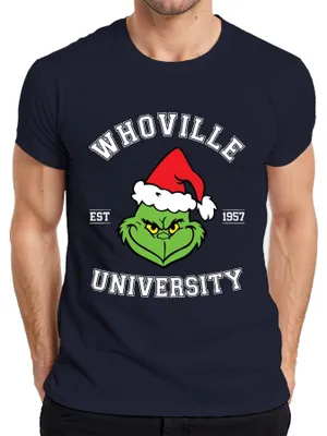 Immagine prodotto di WHOVILLE UNIVERSITY Maglietta da uomo Grinch Christmas Funny Gift 1957 Retro, navy, XXL
