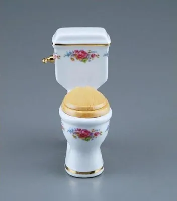Immagine prodotto di Toilette in miniatura in porcellana con decorazione "Rosa di Dresda"
