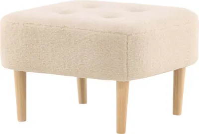 Immagine prodotto di Pouf FURNLUX Salina Beige Und Oak 60cm / Hauptfarbe: Beige / Dimensioni: 60 x 60 x 28 cm