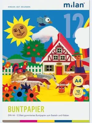 Produktbild von Milan Buntpapier A4/12 gummiert