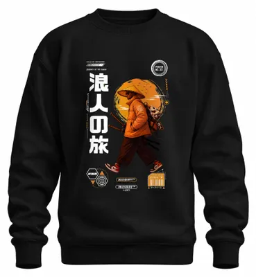 Productafbeelding van Cyberpunk Ronin Samurai Urban Streetwear Japan Y2K Shinobi Sweater, zwart, 3XL
