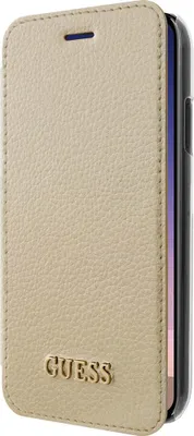 Obrázek produktu pro Guess, Elegantní folio pouzdro na iPhone X / XS s držákem na karty, zlaté