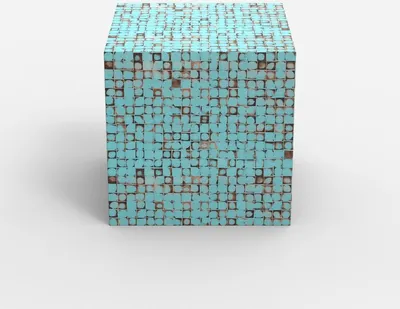 Produktbild von Couchtisch quadratisch zeitgenössisch mit Intarsien aus Holz Manju - Hellblau