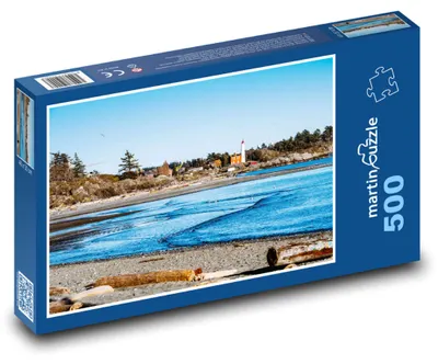Produktbild von Puzzle 500 Ozean - Leuchtturm und Strand - martinpuzzle