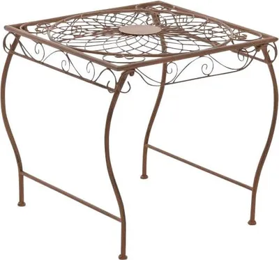 Immagine prodotto di Tavolo in ferro Zarina - Design nostalgico - Realizzato a mano ed estremamente robusto | Colore: marrone antico