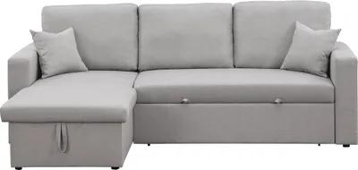 Produktbild von Ecksofa reversibel mit Schlaffunktion und Stauraum "Alain" - 3-Sitzer - Hellgrau