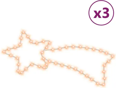 Obrázek produktu pro vidaXL LED siluety 3 ks. Kometa se 48 LED diodami teplá bílá 65x28 cm