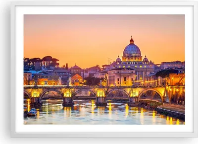 Produktbild von Gerahmtes Poster - Weißer Rahmen - Rom Italien Basilika Geschichte - 70x50 cm - Wand Bild - Wanddeko - Wandbilder - Wandposter - Bilderrahmen - Bilder - Kunstdruck - Wandbild - P2WAA70x50-2704