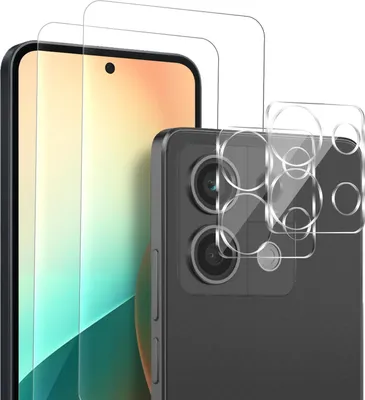 Produktbild von 2x Display + Kamera Glas für Xiaomi Redmi Note 13 5G Panzerfolie Displayglas Kameraglas 9H Schutzglas