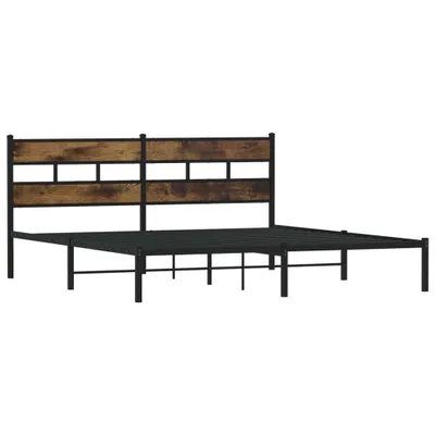 Produktbild von vidaXL Metallbett ohne Matratze Räuchereiche 200x200 cm