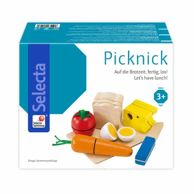 Immagine prodotto di Selecta Spielzeug Picknick, 14-tlg., Motorik, Kleinkindspiel, Kleinkindspielzeug, Holz, 14 cm, 62020